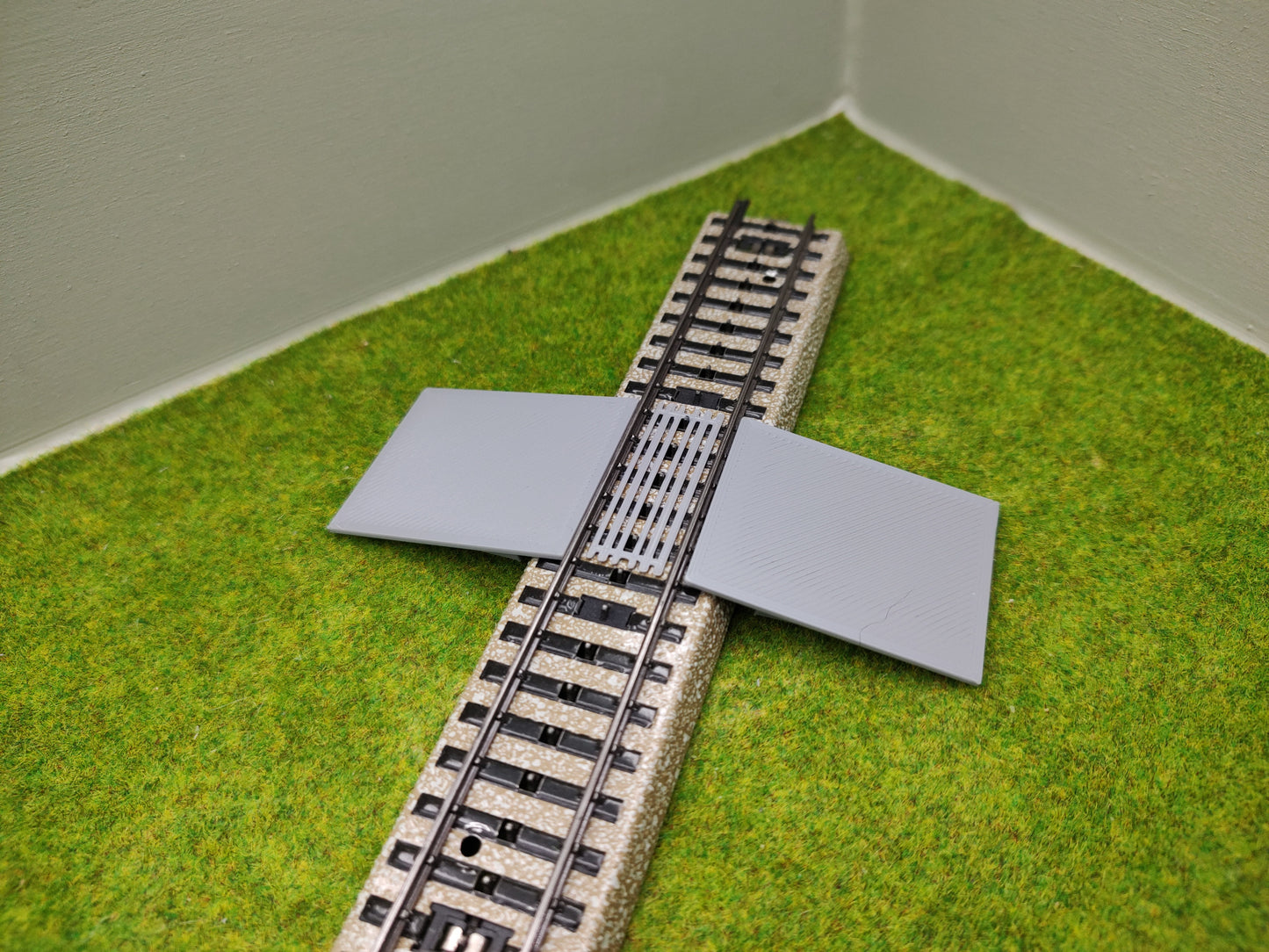 Bahnübergang H0 für Märklin M-Gleis-50x40mm - grau