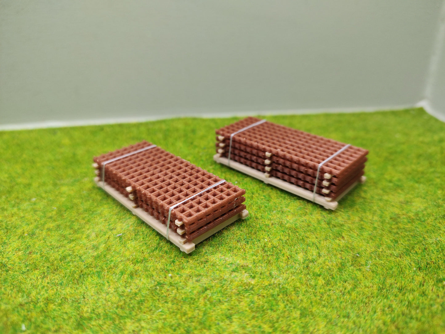 H0 Ladegut - Baustahlmatten auf Palette für Schwerlastwagons und Flachwagen