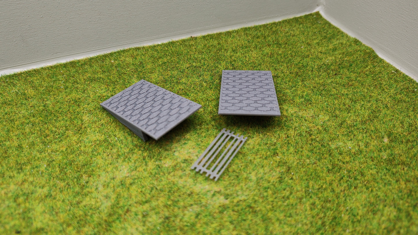 Bahnübergang H0 für Märklin C-Gleis-50x30mm - grau