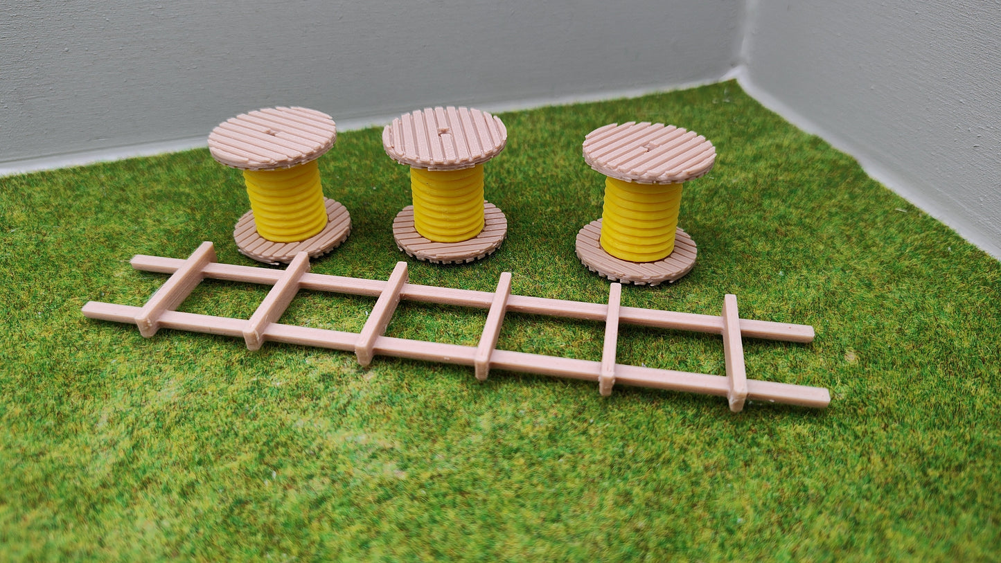 H0 Ladegut - Kabelrollen auf Palette für Schwerlast- und Flachwagen