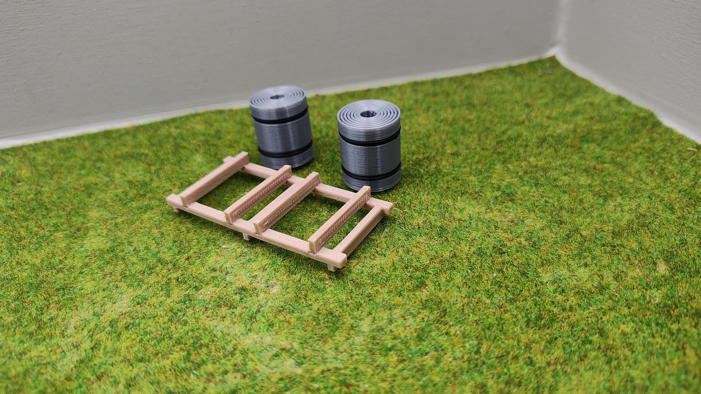 H0 Ladegut - Stahl Coils auf Palette für Schwerlast- und Flachwagen