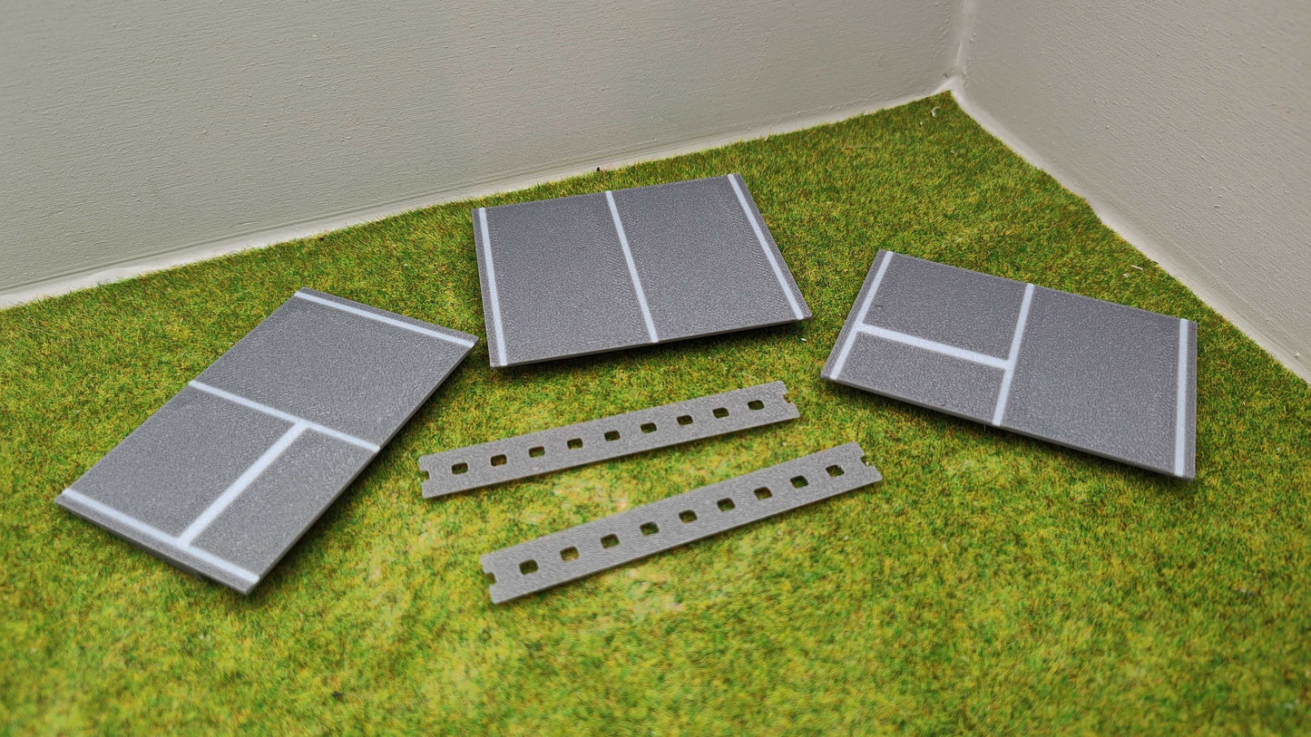 H0 Bahnübergang für Märklin K-Gleis-58x70mm - mit Straßenmarkierung