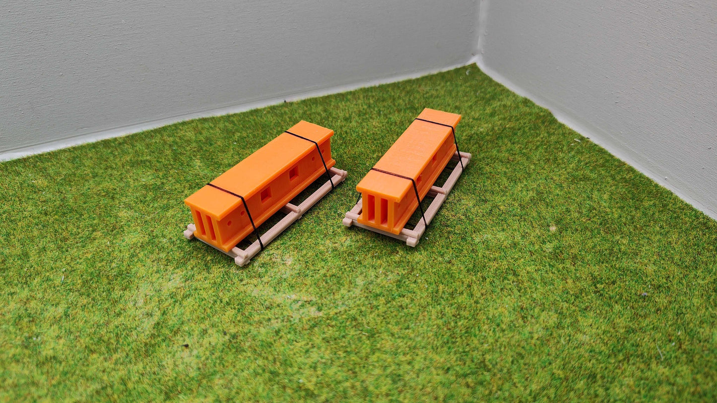 H0 Ladegut - Set - Hallenträger auf Palette für Schwerlast- und Rungenwagons