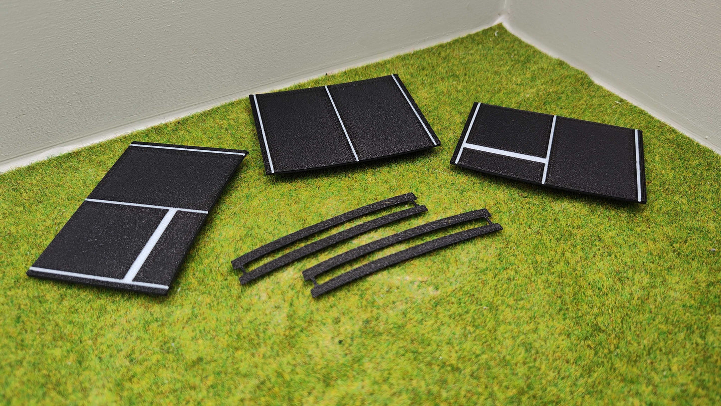 H0 Bahnübergang für das gebogene Märklin K-Gleis-58x70mm - mit Straßenmarkierung