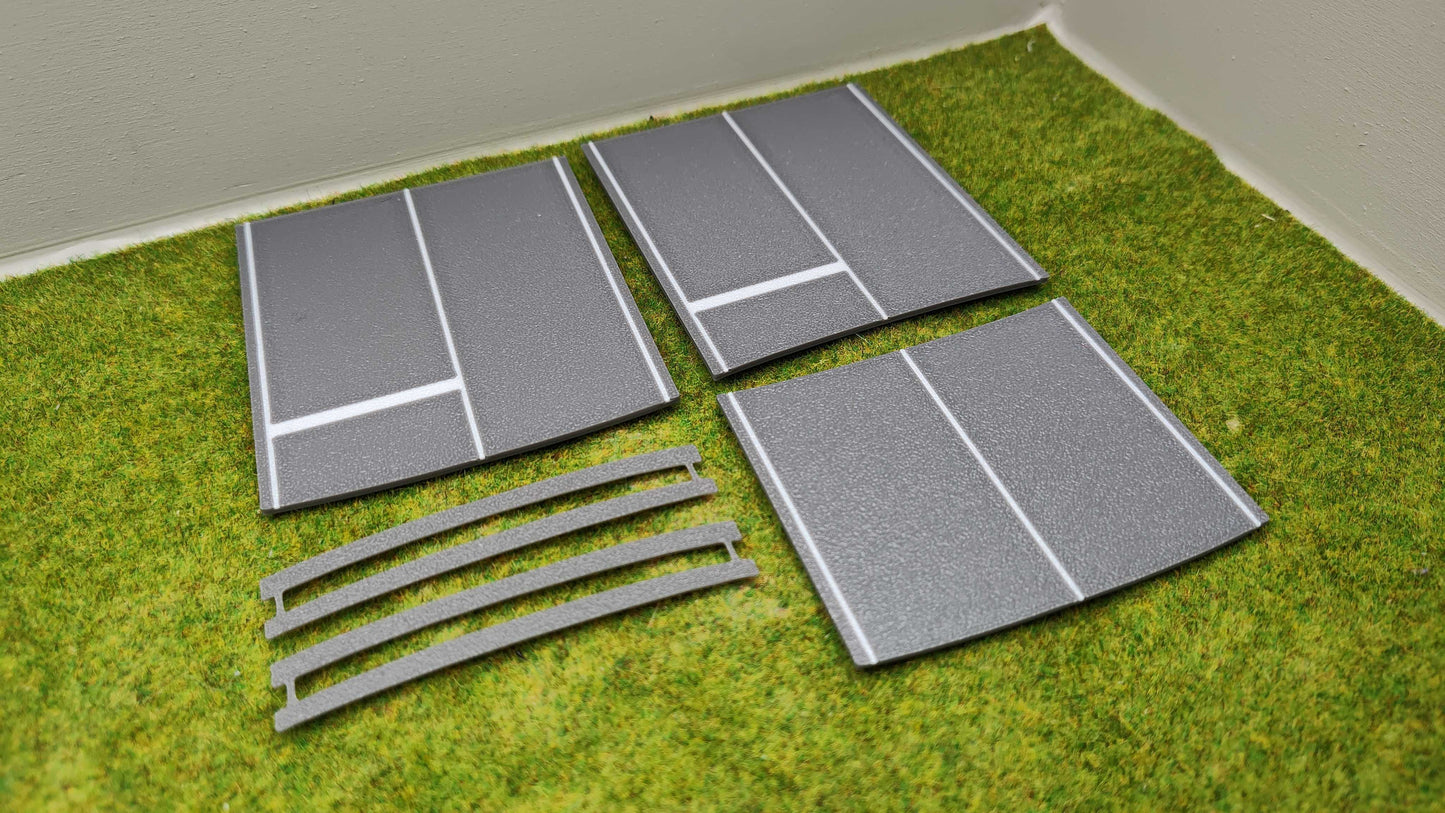 H0 Bahnübergang für Märklin M-Gleis-P 58x80x70 mit Straßenmarkierung