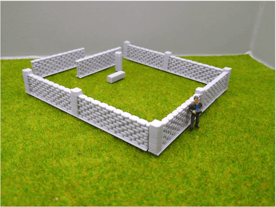 weißer Weidezaun Modellbau im Quadrat