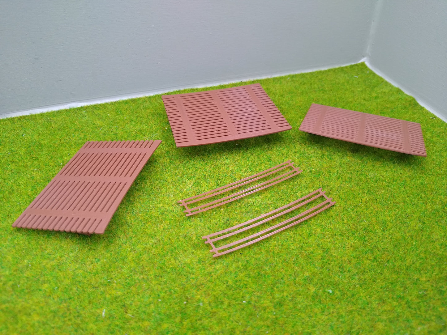 Bahnübergang gebogen für Märklin C-Gleis - 58x70 mm - braun