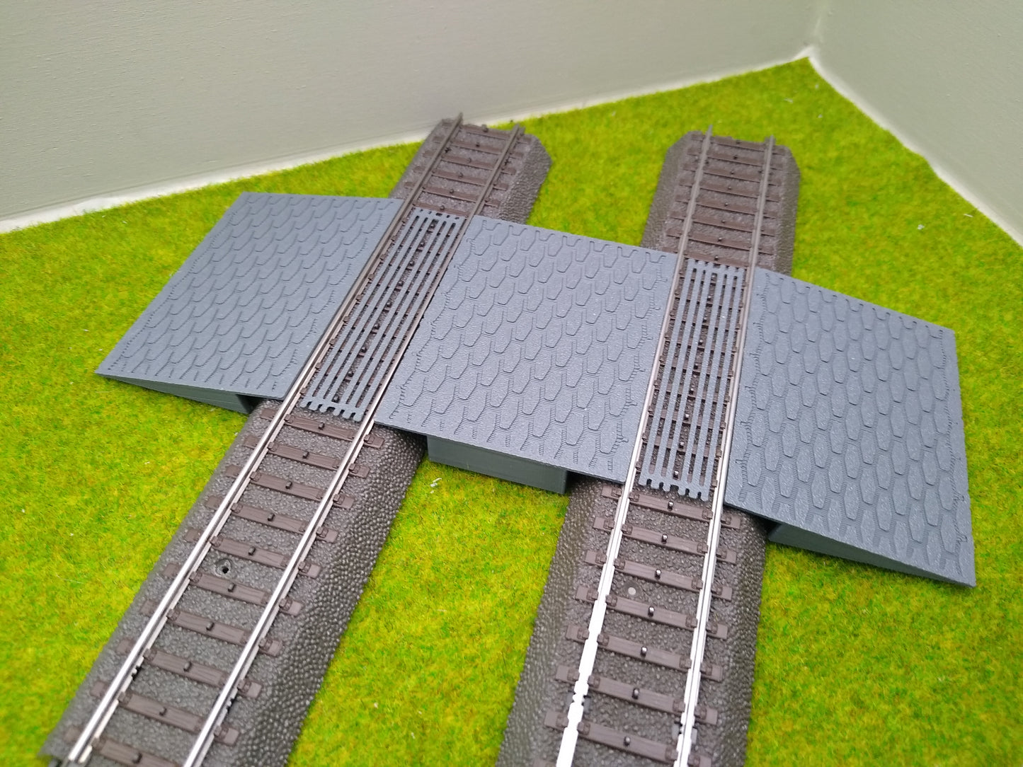 Bahnübergang H0 für Märklin C-Gleis-58x70mm - grau