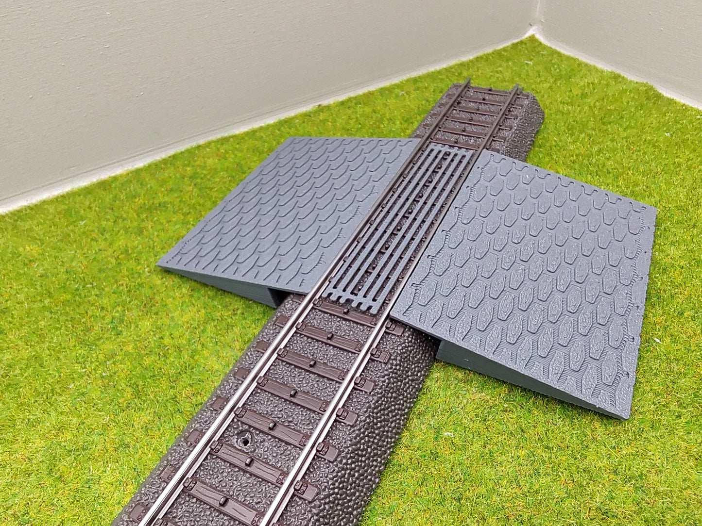 Bahnübergang H0 für Märklin C-Gleis-50x70mm - grau