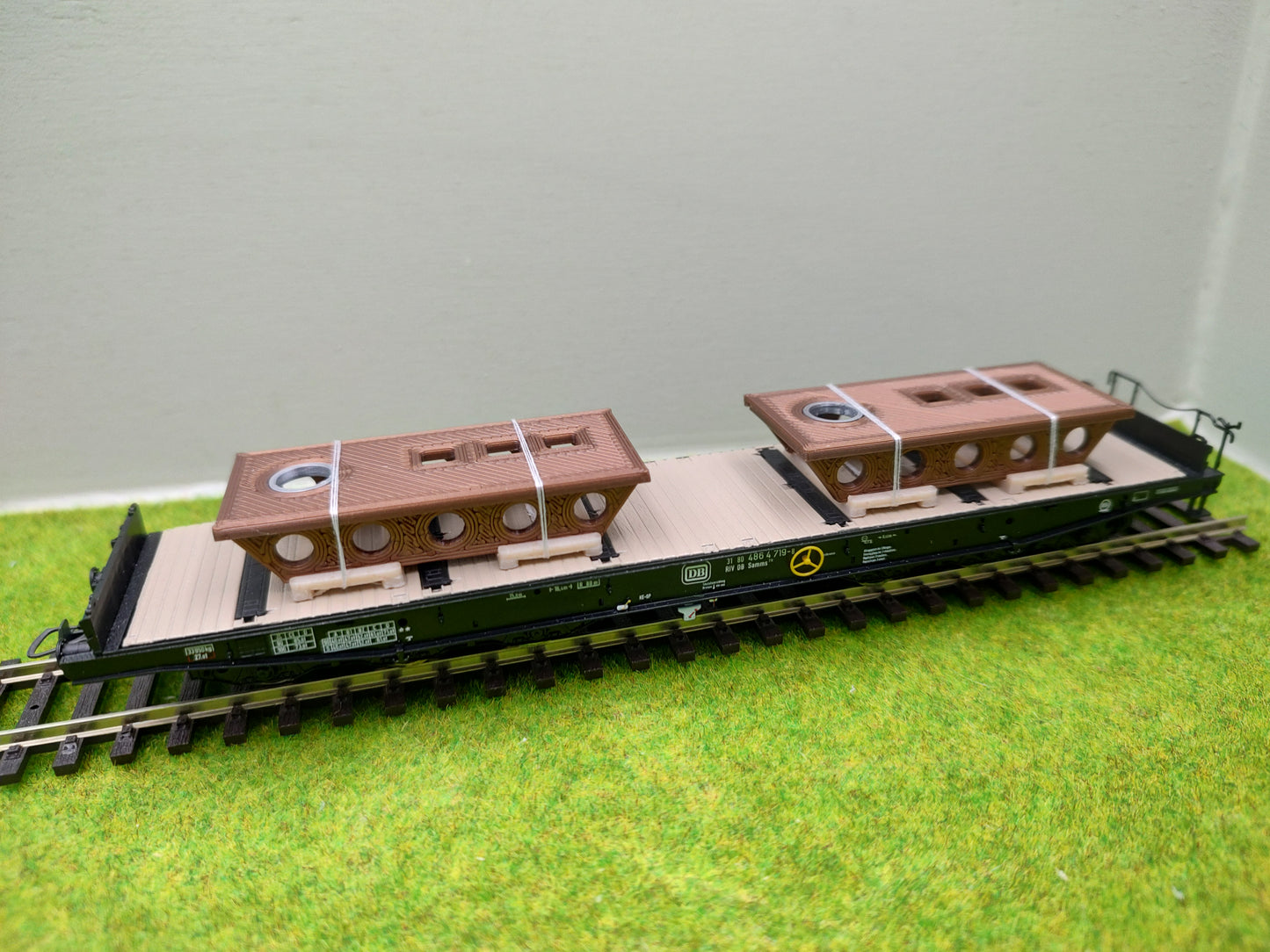 Ladegut H0, Maschinenträger für Schwerlast- / und Rungenwagons, 2er Set