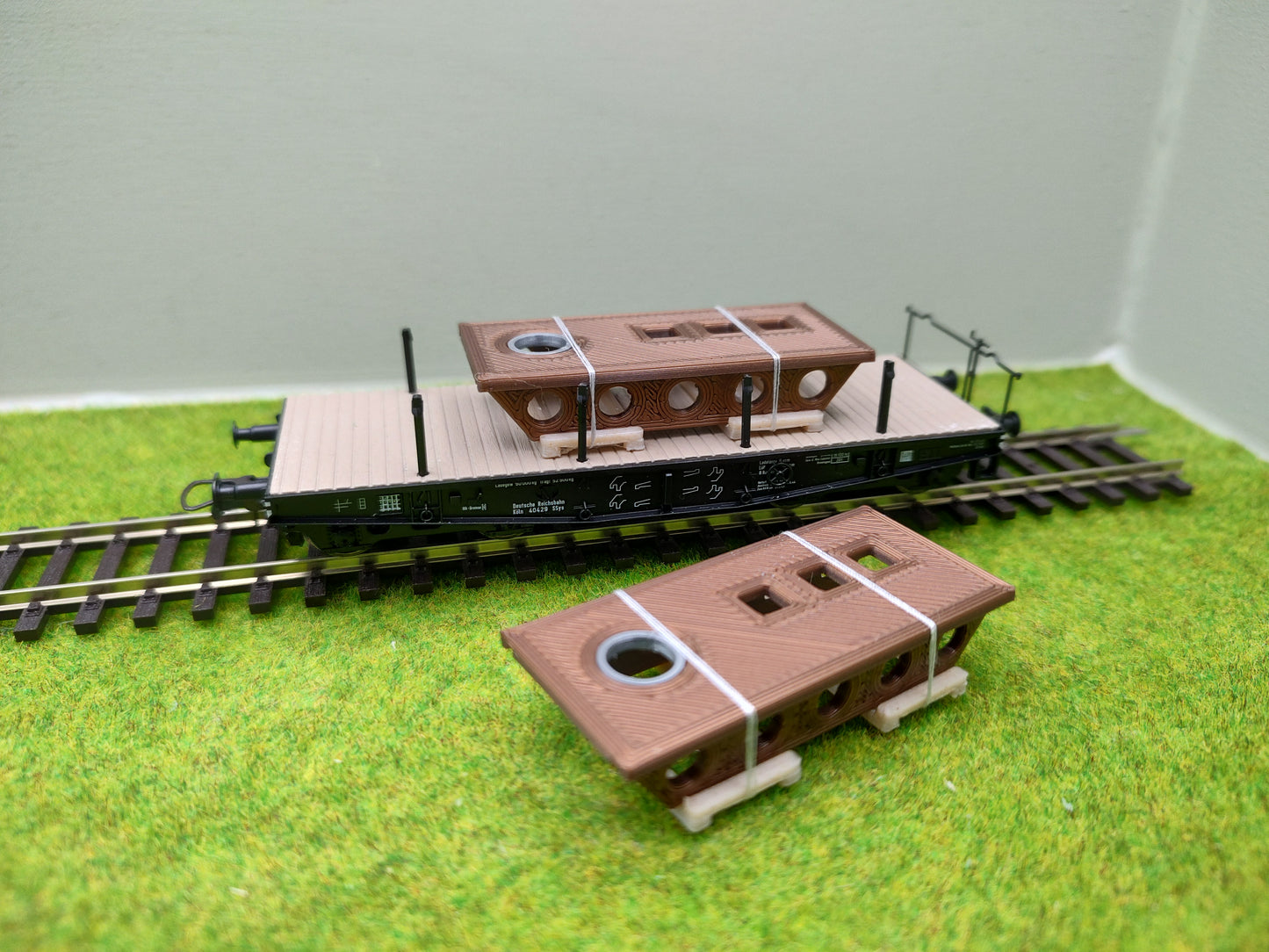 Ladegut H0, Maschinenträger für Schwerlast- / und Rungenwagons, 2er Set