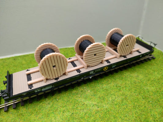 H0 Ladegut - Kabelrollen auf Palette für Schwerlastwagons