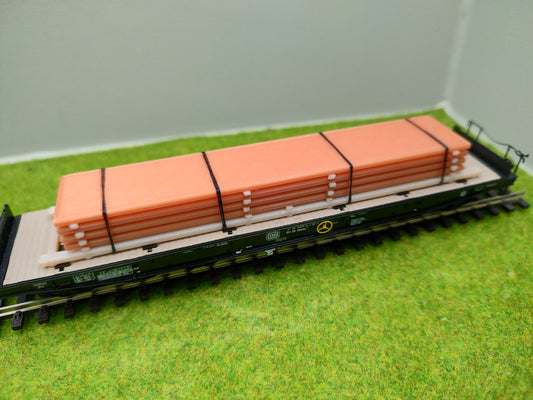 H0 Ladegut - Stahlplatten auf Palette für Schwerlast- oder Rungenwagons