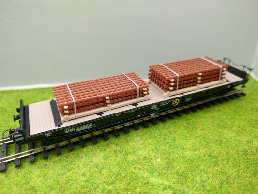 H0 Ladegut - Baustahlmatten auf Palette für Schwerlastwagons und Flachwagen