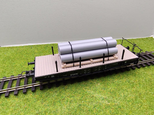 H0 Ladegut - Betonrohren auf Palette für Schwerlastwagons und Flachwagen