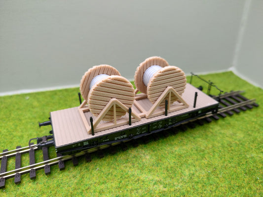 H0 Ladegut - Kabeltrommeln für Schwerlastwagons und Flachwagen