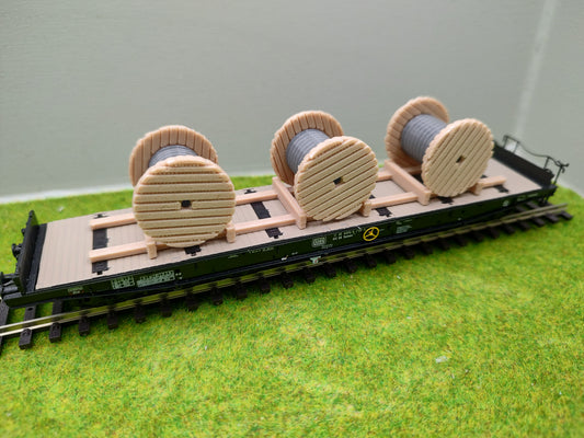 H0 Ladegut - Kabelrollen auf Palette für Schwerlastwagons oder Flachwagen