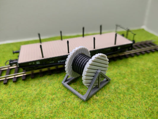 H0 Ladegut - Kabeltrommel für Schwerlastwagons und Flachwagen