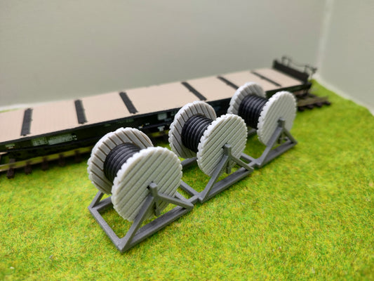 H0 Ladegut - Kabeltrommeln für Schwerlastwagons und Flachwagen