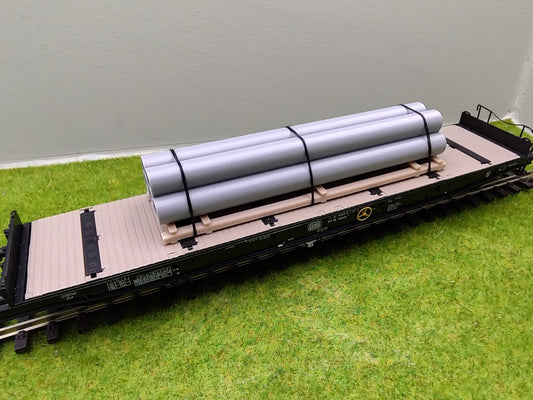 H0 Ladegut - Betonrohren auf Palette für Schwerlastwagons und Flachwagen