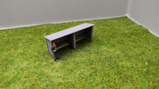 H0 Zubehör - Bushaltestelle für Neben- und Hauptstrecken - doppelte Ausführung