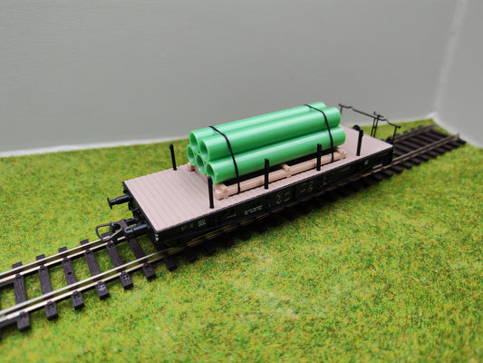 H0 Ladegut, Abwasserrohren auf Palette für Schwerlast- / und Rungenwagons