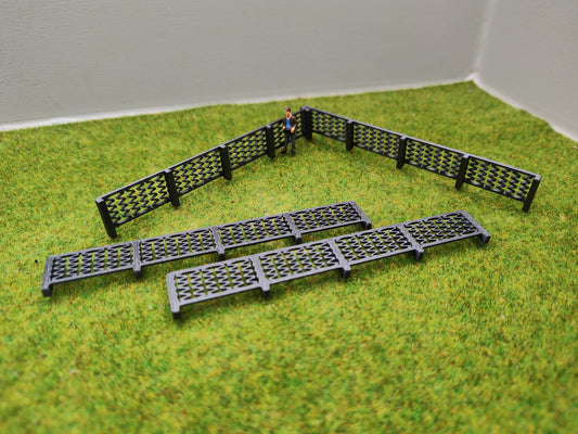 H0 Zubehör - Metallzaun - Metallgeländer - 4 Stück