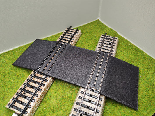 H0 Bahnübergang für Märklin M-Gleis-58x70mm - schwarz