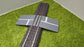 H0 Bahnübergang für Märklin C-Gleis-50x40mm mit Straßenmarkierung