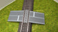 H0 Bahnübergang für Märklin C-Gleis-50x40mm mit Straßenmarkierung