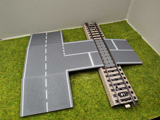 H0 Bahnübergang für Märklin M-Gleis-122x66mm Kreuzung mit Straßenmarkierung