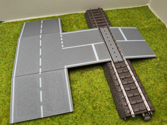 H0 Bahnübergang für Märklin C-Gleis-122x66mm Kreuzung mit Straßenmarkierung