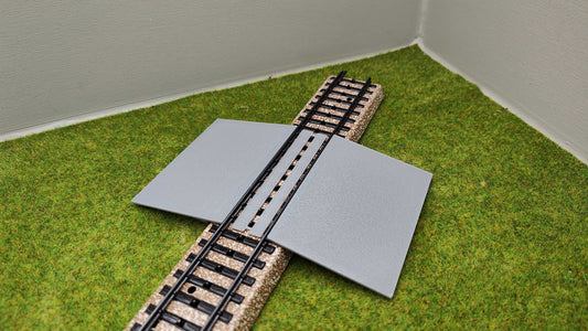 Bahnübergang H0 - Märklin M-Gleis Eingleisig -50x70mm - grau