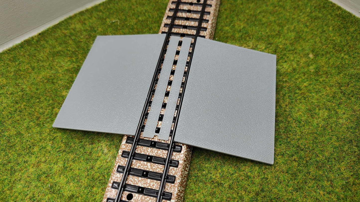 Bahnübergang H0 - Märklin M-Gleis Eingleisig -50x70mm - grau