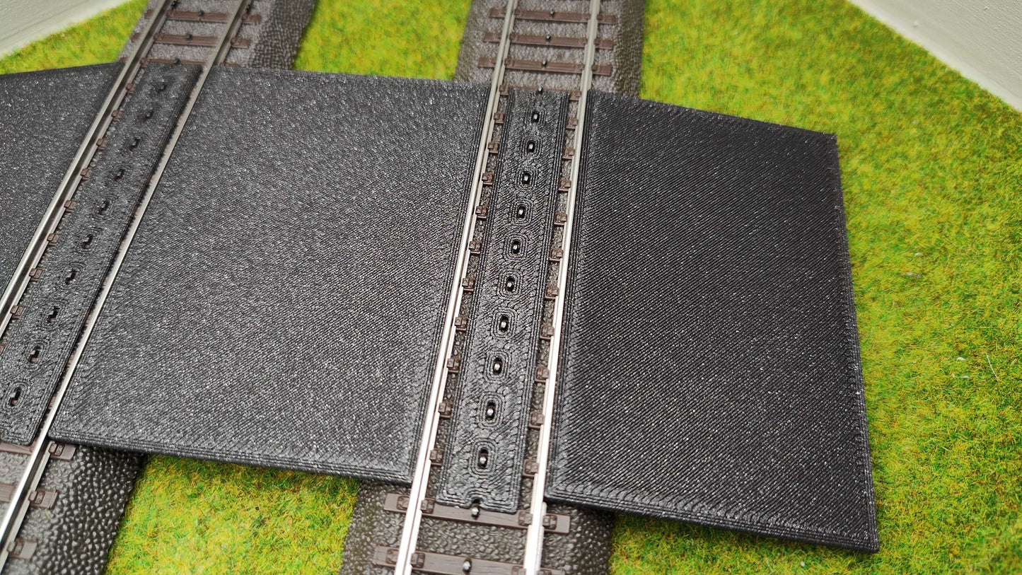 Bahnübergang H0 für Märklin C-Gleis - Zweigleisig - 58x80mm