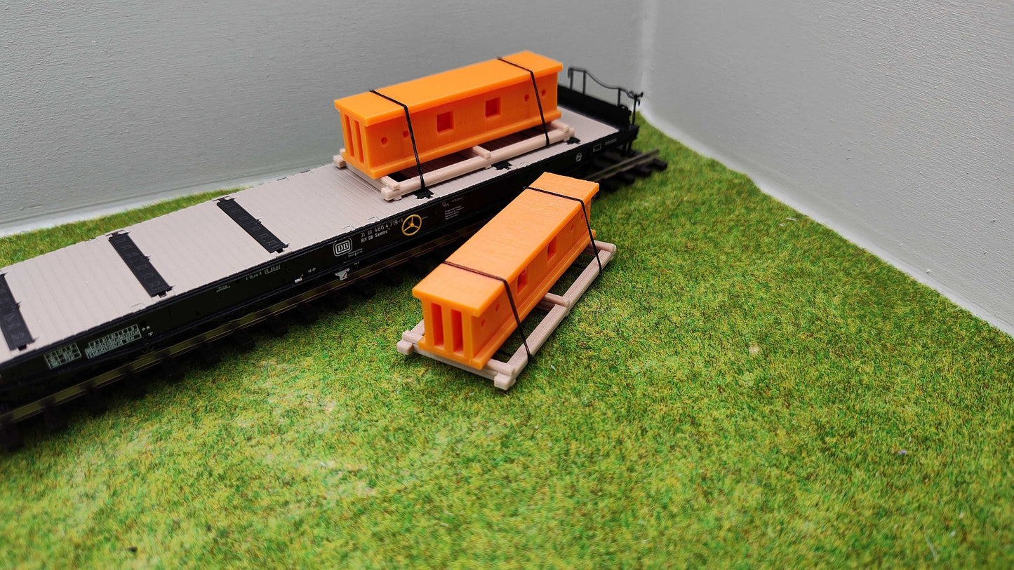 H0 Ladegut - Set -  Hallenträger auf Palette für Schwerlast- und Rungenwagons