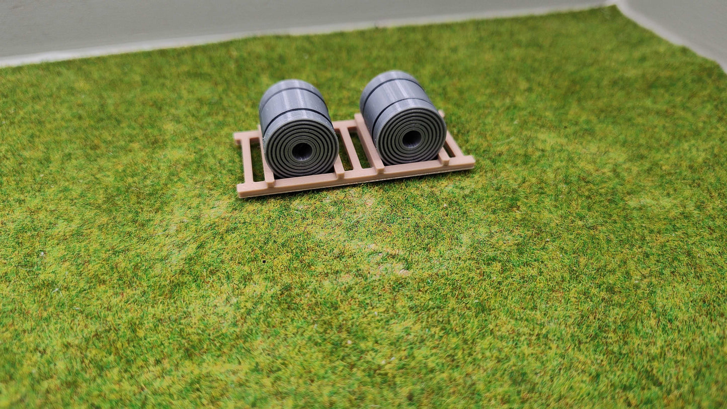 H0 Ladegut - Stahl Coils auf Palette für Schwerlast- und Flachwagen