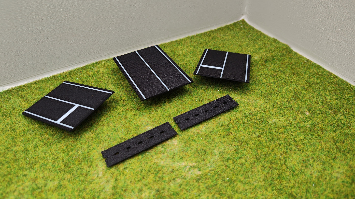 H0 Bahnübergang für Märklin C-Gleis-58x40mm mit Straßenmarkierung