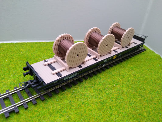 Ladegut H0, Kabelrollen auf Palette für Schwerlast- und Rungenwagons