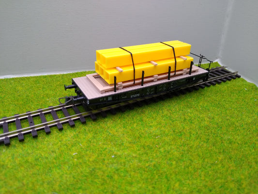 Ladegut H0 - Lüftungsrohre auf Palette für Schwerlast- / Rungenwagons