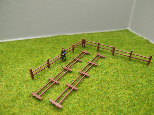 H0 Zubehör - Weidezaun - Geländer - 4 Stück - braun