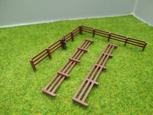 H0 Zubehör - Weidezaun/Geländer - 4 Stück - braun