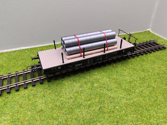 H0 Ladegut, Stahlrohren vergütet auf Palette für Schwerlast- / und Rungenwagons