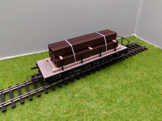 Ladegut H0 - Lüftungsrohre auf Palette für Schwerlast- / Rungenwagons