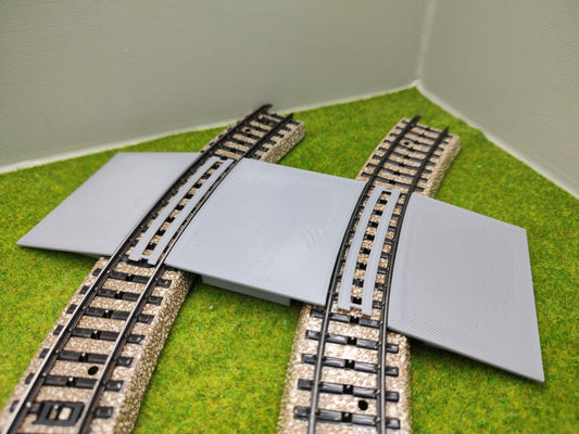 Bahnübergang H0 gebogen für Märklin M-Gleis - 58x70 mm - grau