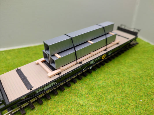 Ladegut H0 - Lüftungsrohren auf Palette für Schwerlast- / Rungenwagons