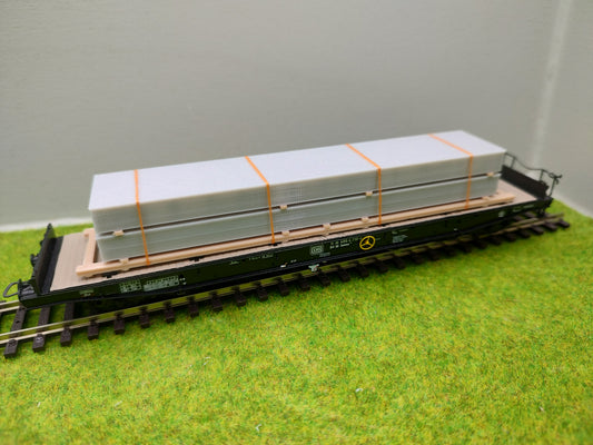 Ladegut H0 - Beton Brückenträger auf Palette für Schwerlastwagons