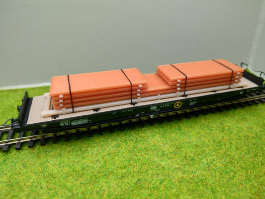 Ladegut H0 - Stahlplatten auf Palette für Schwerlastwagons