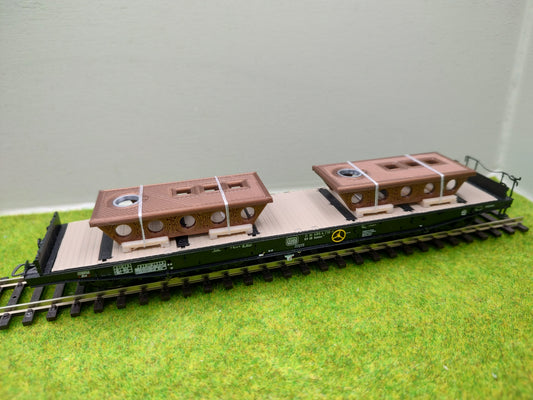 Ladegut H0, Maschinenträger für Schwerlast- / und Rungenwagons, 2er Set