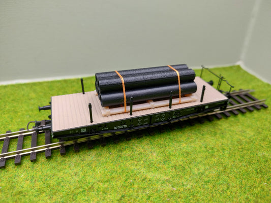 H0 Ladegut, Erdrohren auf Palette für Rungen - und Flachwagen